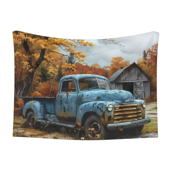 Disketp Rustic Vintage Truck Autumn Dog Blanket/Bed Cover for Dogs and Cats,Puppy Essentials-Large