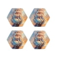 thumbnail image 1 of Disketp Sailing Ship Ocean Sunset Funny Coasters,4 Pcs Leather Coasters with Holder, Perfect Housewarming Hostess Gifts,Protect Furniture from Water Marks Scratch and Damage-Hexagon, 1 of 6