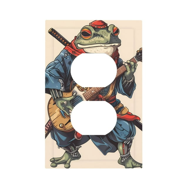 Disketp Samurai Frog Guitar Decorative Light Switch or Outlet Wall