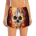 thumbnail image 1 of Disketp Satanic Skull Print Women's Shorts Workout Shorts for Athletic Gym Running Shorts with Phone Pockets Medium, 1 of 8