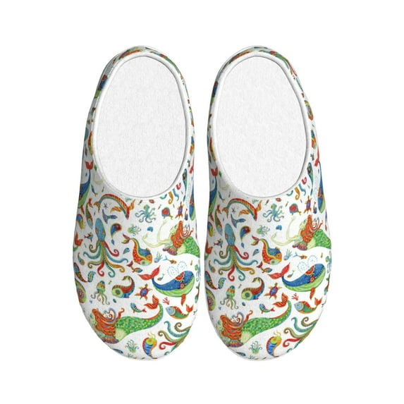 Disketp Sea Animals 1 Women's Men's Slippers Plush Slip-On House Slipper for Winter Indoor Soft Cushion Non-slip Fluffy Slides Slippers-11