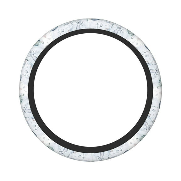 Disketp Sea Animals Elastic Microfiber Steering Wheel Cover for Truck,SUV,Cars,Universal 15 inch,Anti-Slip