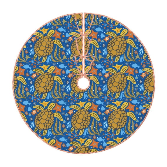 Disketp Sea Turtle Christmas Tree Skirt, Christmas Tree Decorations, Christmas Decor, Tree Mat Decoration(30-48IN)-36"