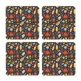 Disketp Seafood And Drinks MDF Cork Coaster 4 Pcs Absorbent Beverage