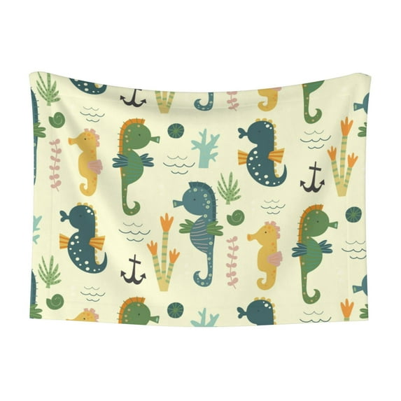Disketp Seahorse Dog Blanket/Bed Cover for Dogs and Cats,Puppy Essentials-Small