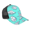 thumbnail image 1 of Disketp Seashell And Starfish Print Trucker Hat Men Women - Mesh Baseball SnapBack Cap, 1 of 7