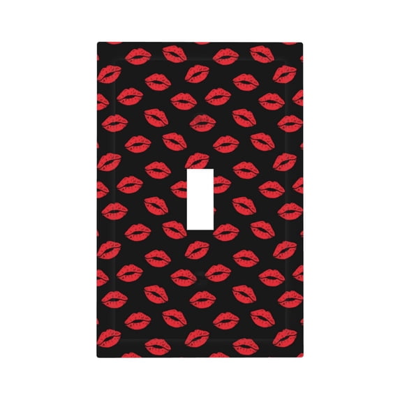 Disketp Sexy Red Lips Kiss Decorator Light Switch or Receptacle Outlet Wall Plate Decorator Wall Plate Child Safe Outlet Cover-Style T