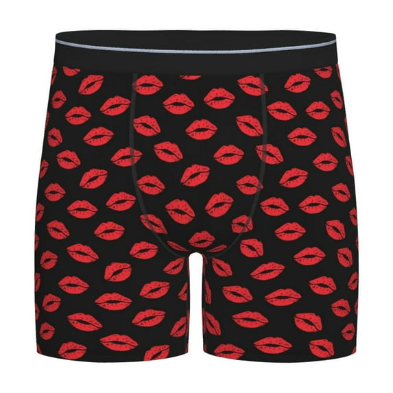 Disketp Sexy Red Lips Kiss Men's Boxer Briefs Men’s Underwear Boxer Briefs for Men