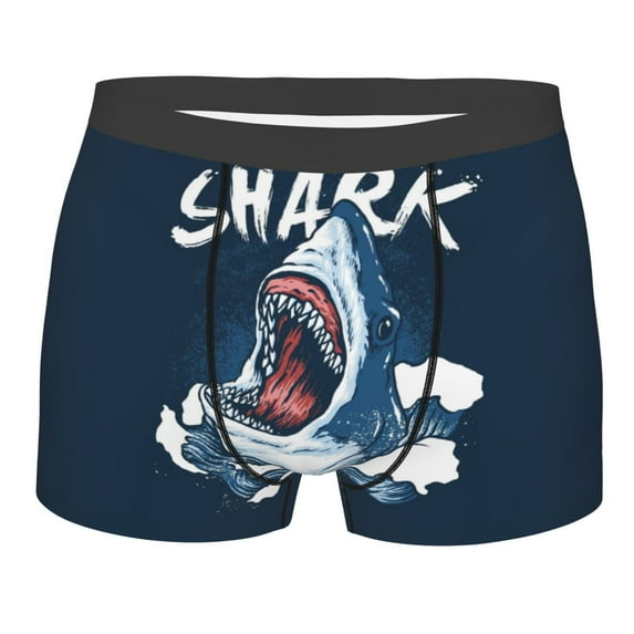 Disketp Shark Men'S Boxer Briefs,Soft And Breathable Cotton Underwear With Comfortflex Waistband