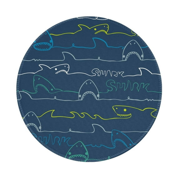 Disketp Shark Small Mouse Pad 7.9x7.9 Inches,Washable Round Mousepad For Office Laptop Computer,Non-Slip Rubber Base Mouse Pads For Wireless Mouse