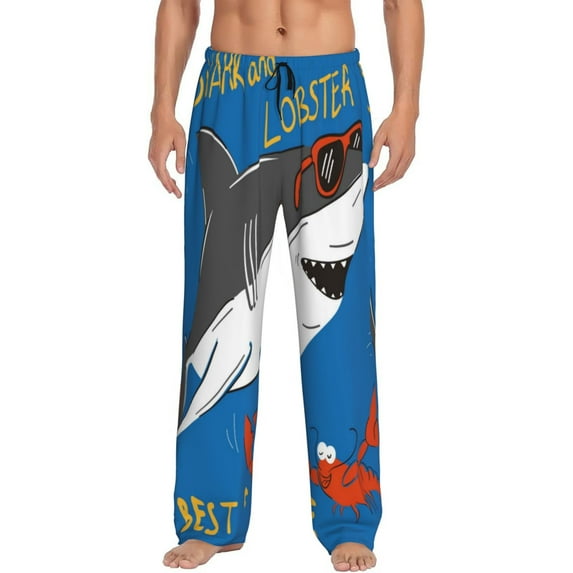 Disketp Shark With Sunglasses And Lobste Men'S Pajama Pants - Ultra Soft Fleece Sleep And Lounge Pants (Size: S-Xxl)