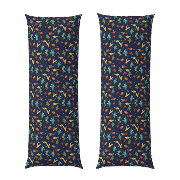 Disketp Shells and Seaweed Print Body Pillow Cover - Super Soft 20x54 Body Pillow Case,Long Side Hidden Zipper
