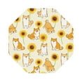 thumbnail image 1 of Disketp Shiba Inu Dog And Sunflower Funny Coasters,4 Pcs Leather Coasters With Holder, Perfect Housewarming Hostess Gifts,Protect Furniture From Water Marks Scratch, 1 of 9