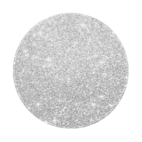 Disketp Silver Glitter Small Mouse Pad 7.9x7.9 Inches,Washable Round Mousepad For Office Laptop Computer,Non-Slip Rubber Base Mouse Pads For Wireless Mouse