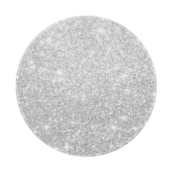 Disketp Silver Glitter Small Mouse Pad 7.9x7.9 Inches,Washable Round Mousepad For Office Laptop Computer,Non-Slip Rubber Base Mouse Pads For Wireless Mouse