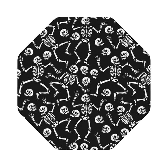 Disketp Skeletons Dancing Funny Coasters,6 Pcs Leather Coasters with Holder, Perfect Housewarming Hostess Gifts,Protect Furniture from Water Marks Scratch and Damage
