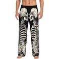 thumbnail image 1 of Disketp Skeletons Love Flowers Men's Pajama Pants - Ultra Soft Fleece Sleep and Lounge Pants (Size: S-XXL)-, 1 of 6