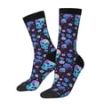thumbnail image 1 of Disketp Skull Flower Blue Unisex Crew Socks Lightweight Breathable Ventilation Ankle Socks, Mid-calf socks for Daily, 1 of 6