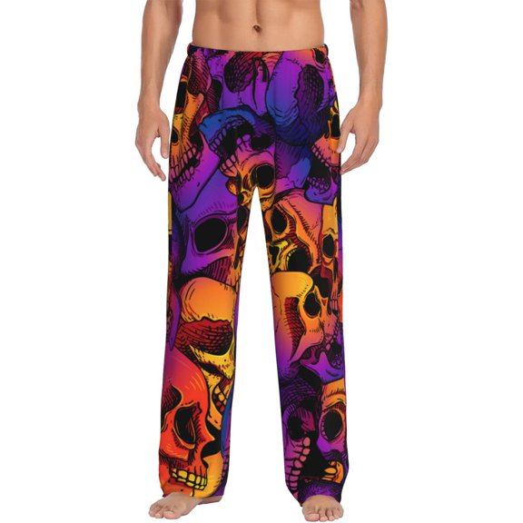 Disketp Skull Men'S Pajama Pants - Ultra Soft Fleece Sleep And Lounge Pants (Size: S-Xxl)