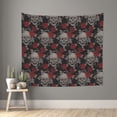 thumbnail image 1 of Disketp Skull and Red Roses Tapestry 60x51 InchesTapestry for Living Room Bedroom Home, 1 of 6