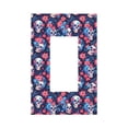 thumbnail image 1 of Disketp Skull flower blue Decorative Light Switch or Outlet Wall Plate with Safety Cover-Style U, 1 of 6