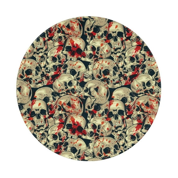 Disketp Skulls1 Small Mouse Pad 7.9x7.9 Inches,Washable Round Mousepad for Office Laptop Computer,Non-Slip Rubber Base Mouse Pads for Wireless Mouse