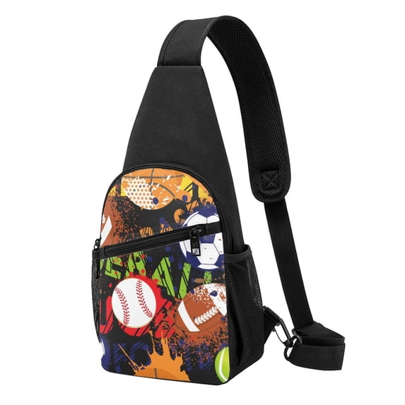 Disketp Sling Backpack,Multipurpose Crossbody Shoulder Bag Travel Hiking Daypack-Balls