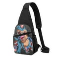 thumbnail image 1 of Disketp Sling Backpack,Multipurpose Crossbody Shoulder Bag Travel Hiking Daypack-Blue Dinosaur, 1 of 6