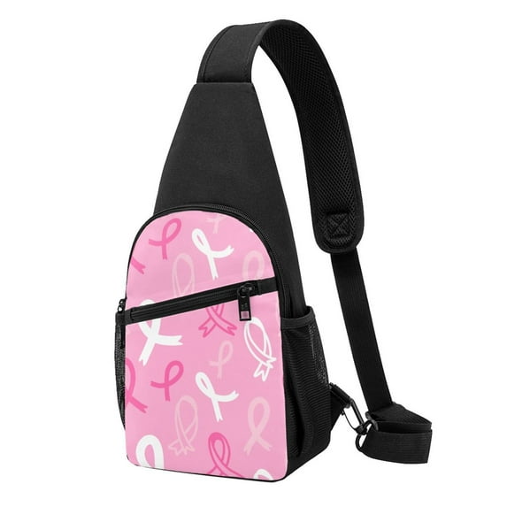 Disketp Sling Backpack,Multipurpose Crossbody Shoulder Bag Travel Hiking Daypack-Breast Cancer Awareness (3)