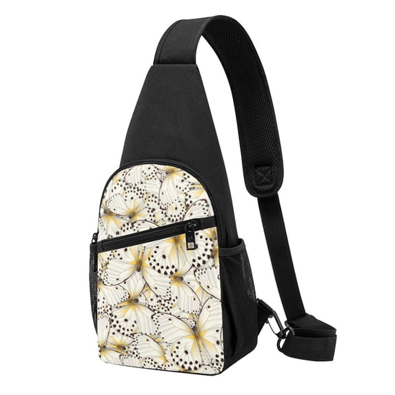 Disketp Sling Backpack,Multipurpose Crossbody Shoulder Bag Travel Hiking Daypack-Different Butterflys