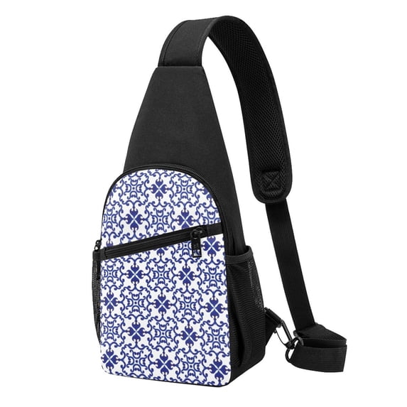 Disketp Sling Backpack,Multipurpose Crossbody Shoulder Bag Travel Hiking Daypack-Porcelain Chinaware