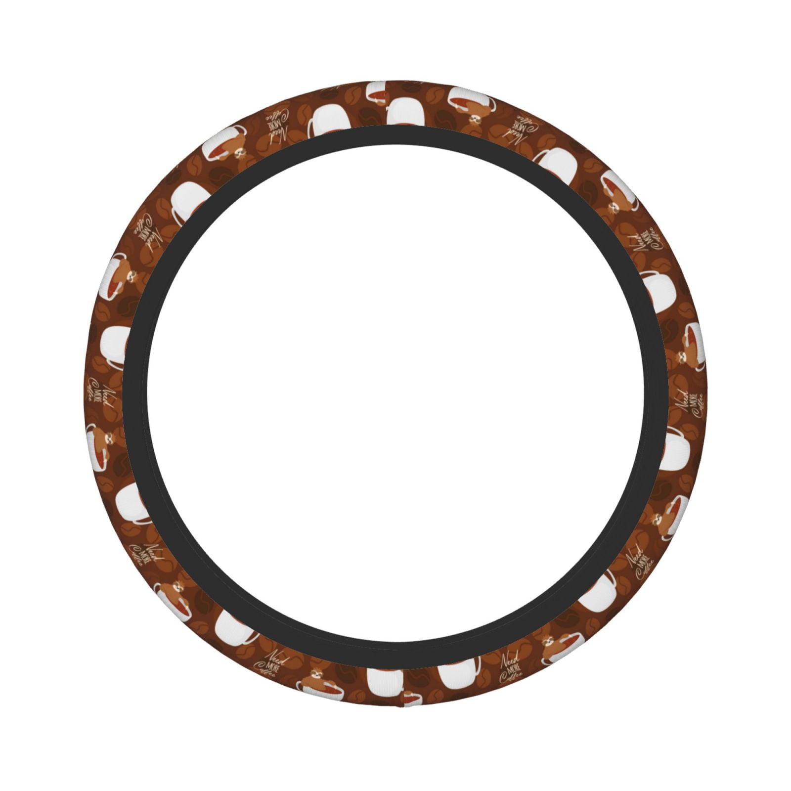 Disketp Sloths Need More Coffee Elastic Microfiber Steering Wheel Cover