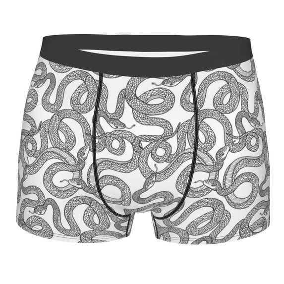 Disketp Snake Men's Boxer Briefs,Soft and Breathable Cotton Underwear with ComfortFlex Waistband