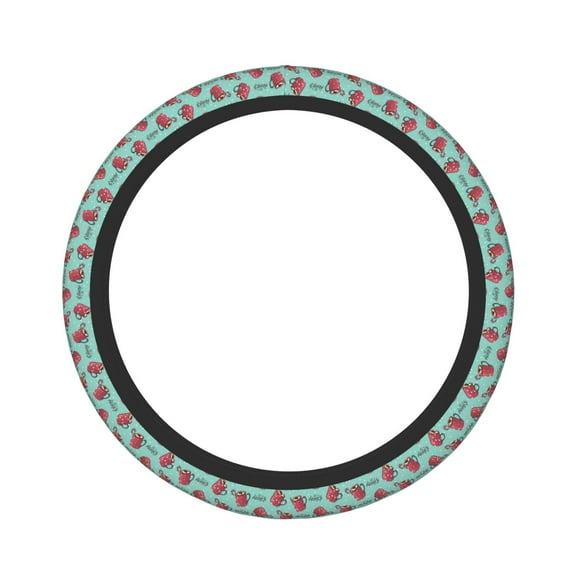 Disketp Snowflake Hot Cocoa Elastic Microfiber Steering Wheel Cover for Truck,SUV,Cars,Universal 15 inch,Anti-Slip