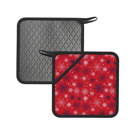 Disketp Snowflake Symphony Pot Holders Kitchen Insulation Mats Heat Resistant Pot-Holder Oven Anti-Scald Pads for Cooking Baking, 7.1*7.1inch