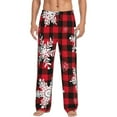 thumbnail image 1 of Disketp Snowflakes On A Buffalo Plaid Men'S Pajama Pants - Ultra Soft Fleece Sleep And Lounge Pants (Size: S-Xxl), 1 of 9