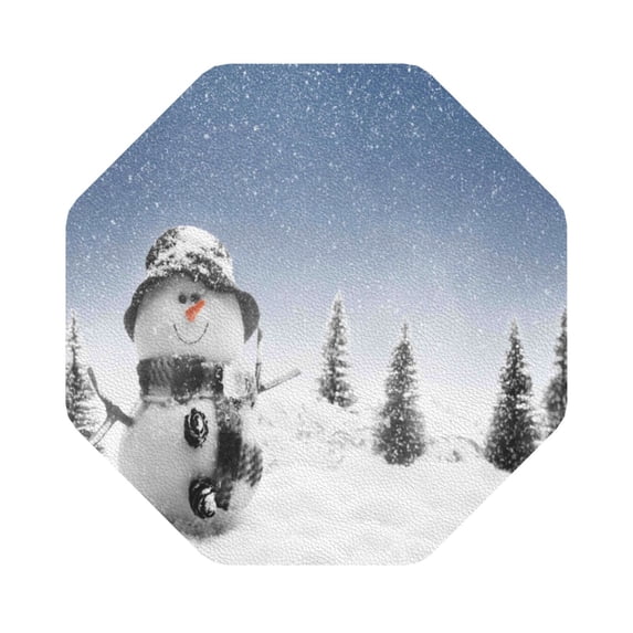 Disketp Snowman And Christmas Tree Funny Coasters,6 Pcs Leather Coasters With Holder, Perfect Housewarming Hostess Gifts,Protect Furniture From Water Marks Scratch And Damage