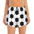 thumbnail image 1 of Disketp Soccer Ball Print Women's Shorts Workout Shorts for Athletic Gym Running Shorts with Phone Pockets Small, 1 of 8