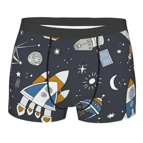 Disketp Space Cars Men'S Boxer Briefs,Soft And Breathable Cotton Underwear With Comfortflex Waistband