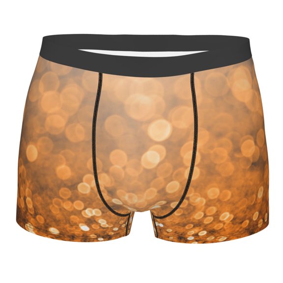 Disketp Sparkling Orange And Black Men'S Boxer Briefs,Soft And Breathable Cotton Underwear With Comfortflex Waistband