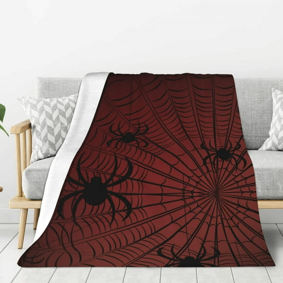 Disketp Spiders On A Web Cozy Flannel Fleece Throw Blanket: Has a velvety texture for All Seasons - Perfect for Women, Men, & Kids"80"x60"