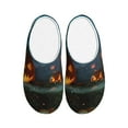 thumbnail image 1 of Disketp Spooky Halloween Women's Men's Slippers Plush Slip-On House Slipper for Winter Indoor Soft Cushion Non-slip Fluffy Slides Slippers-37/38, 1 of 7