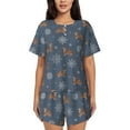thumbnail image 1 of Disketp Squirrel And Snowflakes for 2 Piece Shorts Sleepwear Women's Short-Sleeved Pajama Set Round Neck Pjs-X-Large, 1 of 6