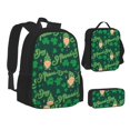 thumbnail image 1 of Disketp St Patrick's Day9 Large Capacity Backpack Lunch Bag Pencil Case Combination 3 Piece Set for Student, 1 of 7