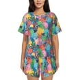 thumbnail image 1 of Disketp Starfish And Algae for 2 Piece Shorts Sleepwear Women's Short-Sleeved Pajama Set Round Neck Pjs-Medium, 1 of 6