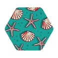 thumbnail image 1 of Disketp Starfish And Shell Funny Coasters,4 Pcs Leather Coasters With Holder, Perfect Housewarming Hostess Gifts,Protect Furniture From Water Marks Scratch And Damage, 1 of 9