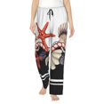 thumbnail image 1 of Disketp Starfishes Shells Print Women'S Comfy Pajama Pants Casual Drawstring Palazzo Lounge Wide Leg Pants, 1 of 9
