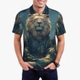 thumbnail image 1 of Disketp Starry Sky Meditating Lion for Men's Polo Shirts Short Sleeve Golf Shirt for Men Athletic Short Sleeve-4X-Large, 1 of 6