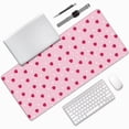 thumbnail image 1 of Disketp Strawberry And Heart Gaming Mouse Mat Long Extended Mouse Pad Desk Mat Non-Slip Rubber Mice Pads Stitched Edges(315.5 x 16 x 0.12 Inches), 1 of 8