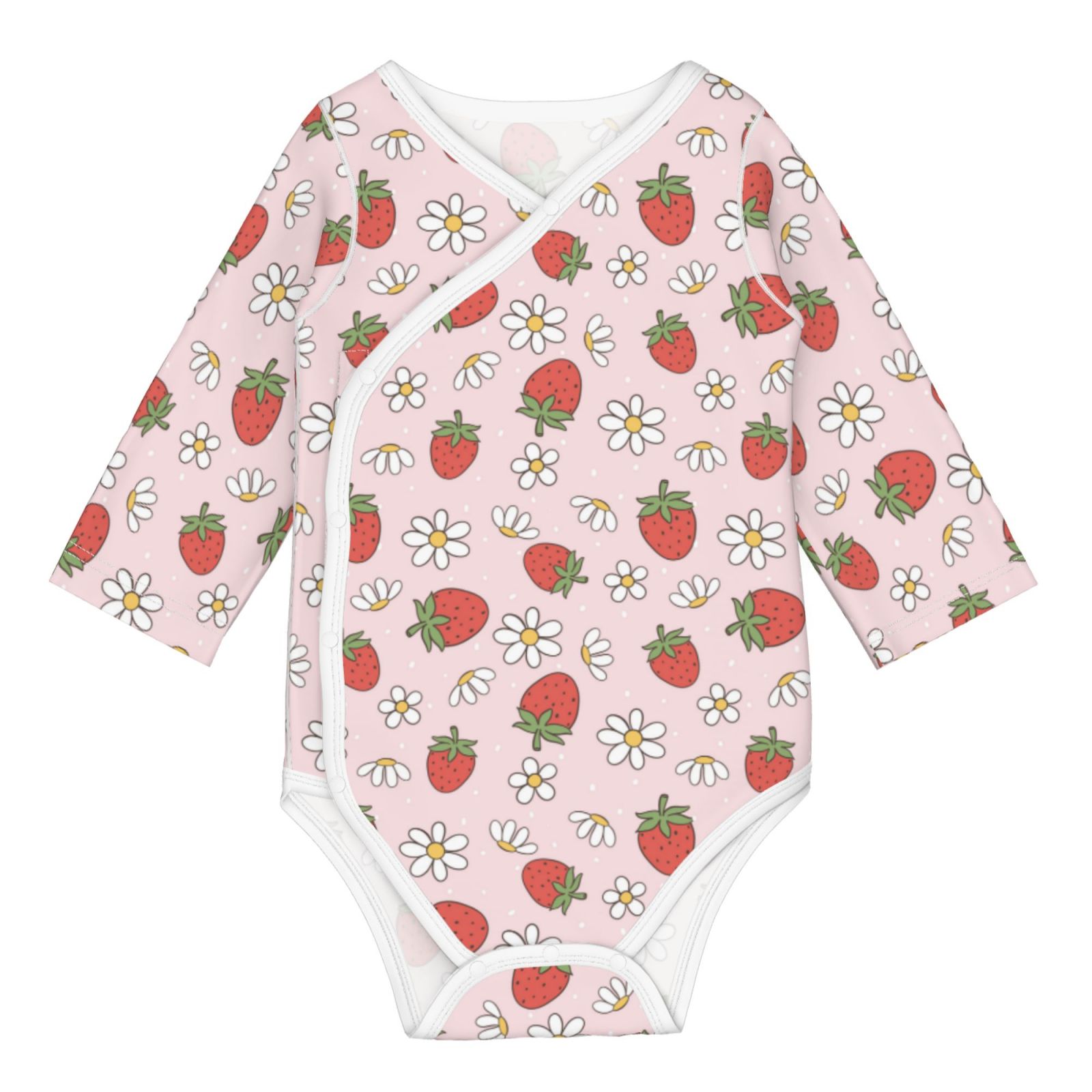 Disketp Strawberry Floral Baby Onesies UnisexBaby Baby Long Sleeve